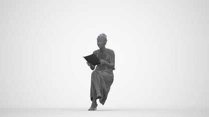 scanned 3D woman formal formalaffairs, photogrammetry people for Enscape and V-Ray, wireframe back view