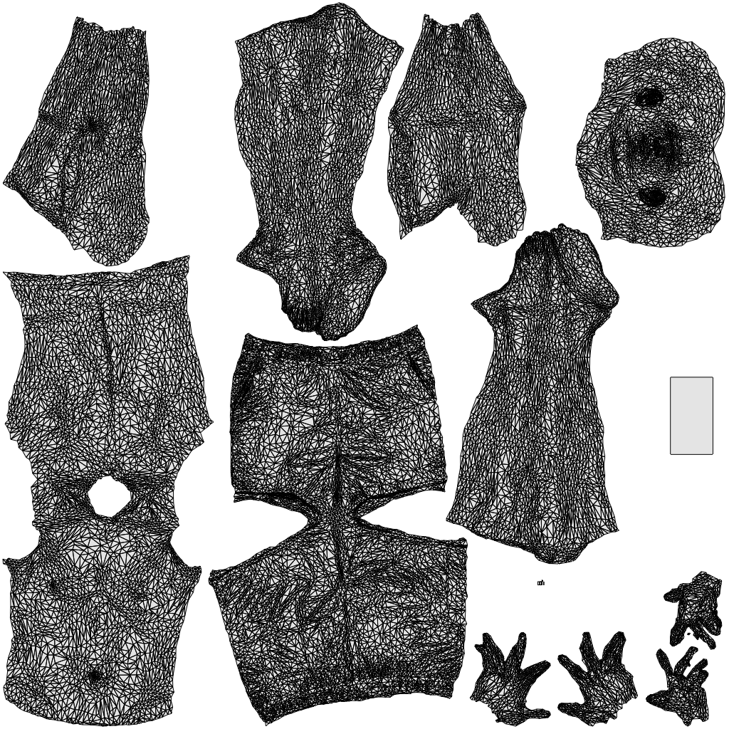 scanned 3D man pool, photogrammetry people for Enscape and V-Ray, wireframe top-down view