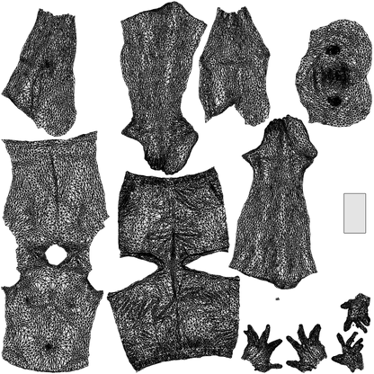 scanned 3D man pool, photogrammetry people for Enscape and V-Ray, wireframe top-down view