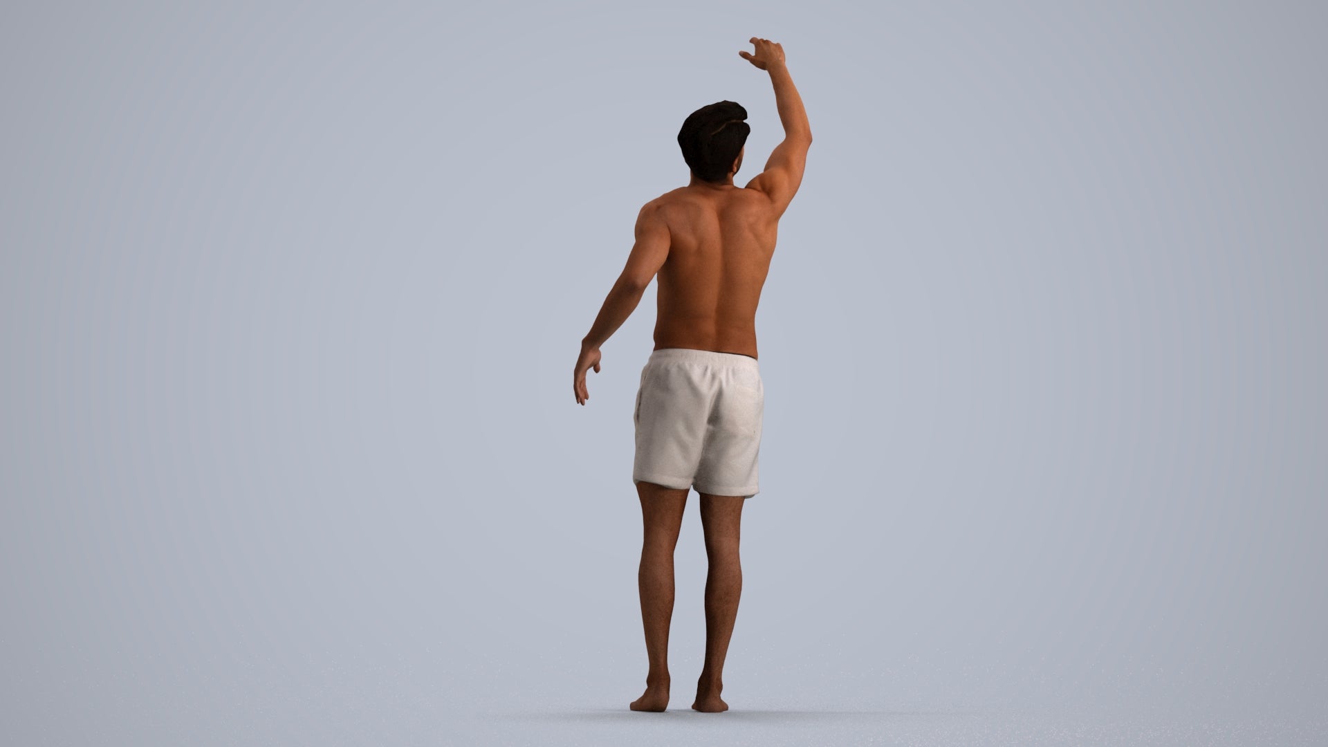 realistic 3D people man pool, render-ready for V-Ray and Corona, FBX OBJ, front view render