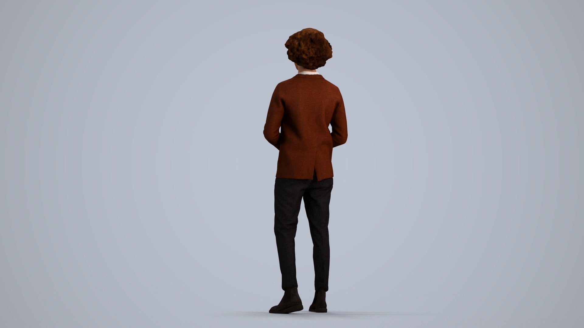 photogrammetry 3D man casual standing, realistic human model archviz FBX, front view render