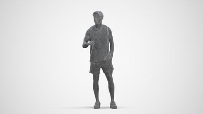 realistic 3D people man sport standing, render-ready for V-Ray and Corona, FBX OBJ, three-quarter front view render