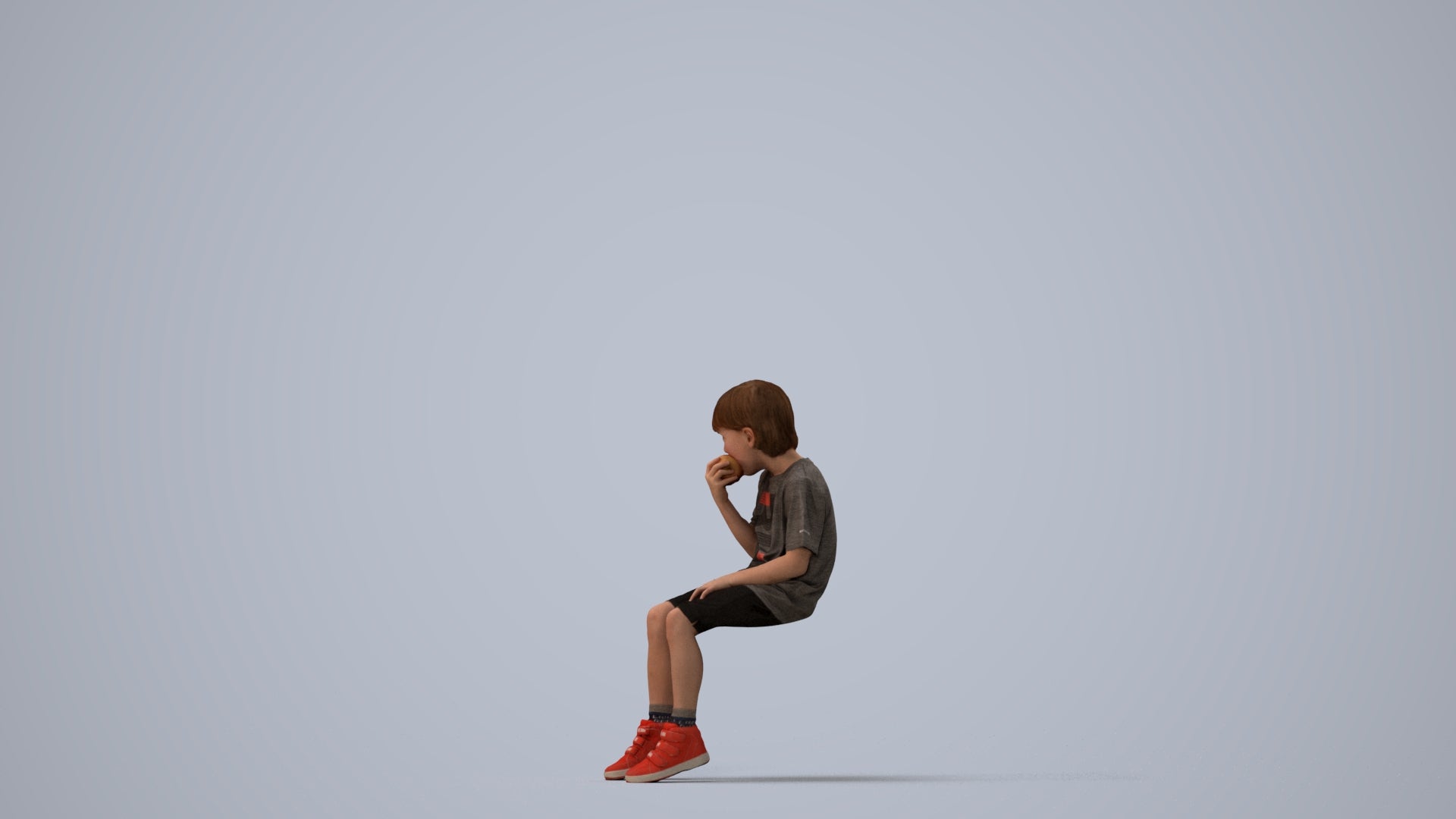 photogrammetry 3D boy casual kids, realistic human model archviz FBX, three-quarter view render