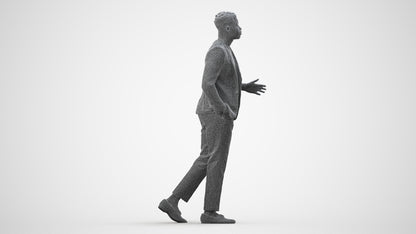scanned 3D man formal formalaffairs, photogrammetry people for Enscape and V-Ray, wireframe side view