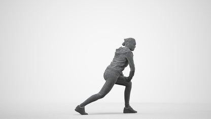 scanned 3D woman sport, photogrammetry people for Enscape and V-Ray, wireframe side view