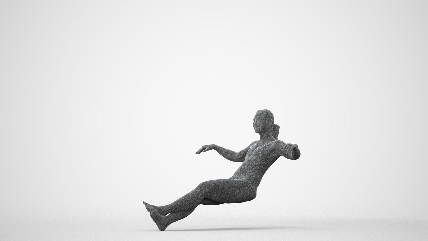 realistic 3D woman pool, scanned archviz people for Blender and 3ds Max, square thumbnail