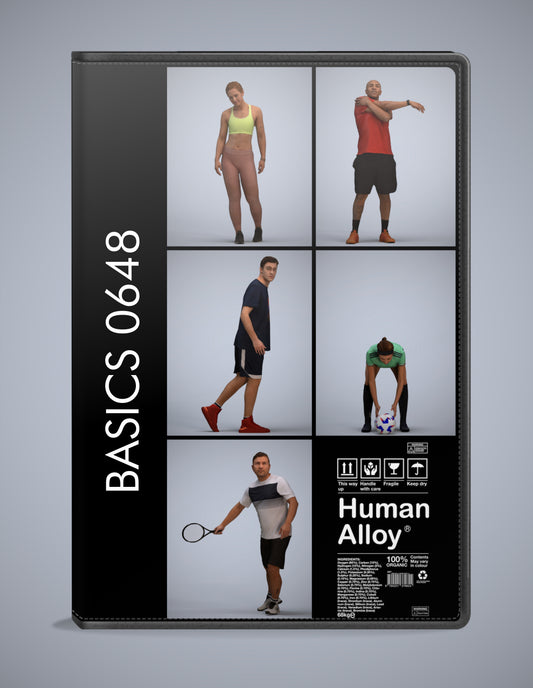 3D human models sport bundle, 5 photogrammetry scanned people for archviz