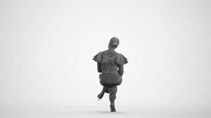 realistic 3D woman business sitting, scanned archviz people for Blender and 3ds Max, wireframe front view