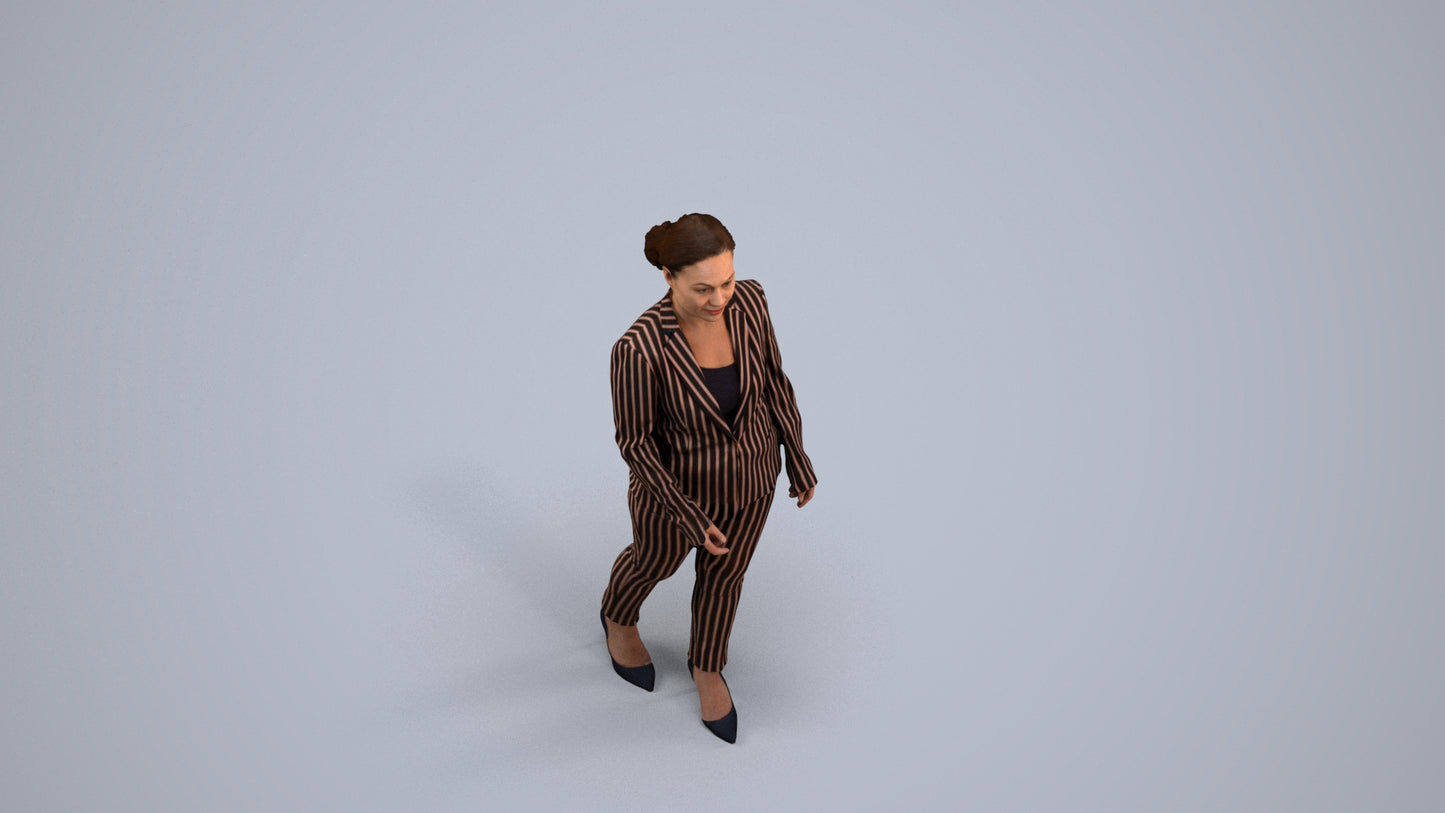realistic 3D people woman business walking, render-ready for V-Ray and Corona, FBX OBJ, back view render