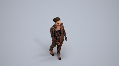 realistic 3D people woman business walking, render-ready for V-Ray and Corona, FBX OBJ, back view render