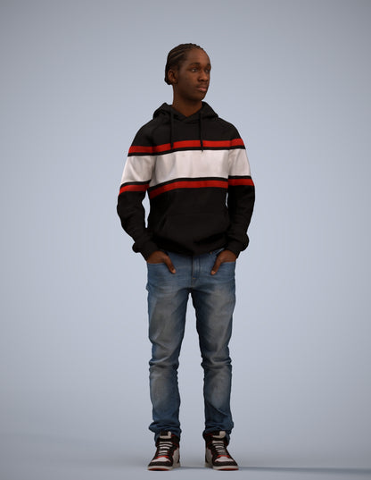 realistic 3D boy casual kids, scanned archviz people for Blender and 3ds Max
