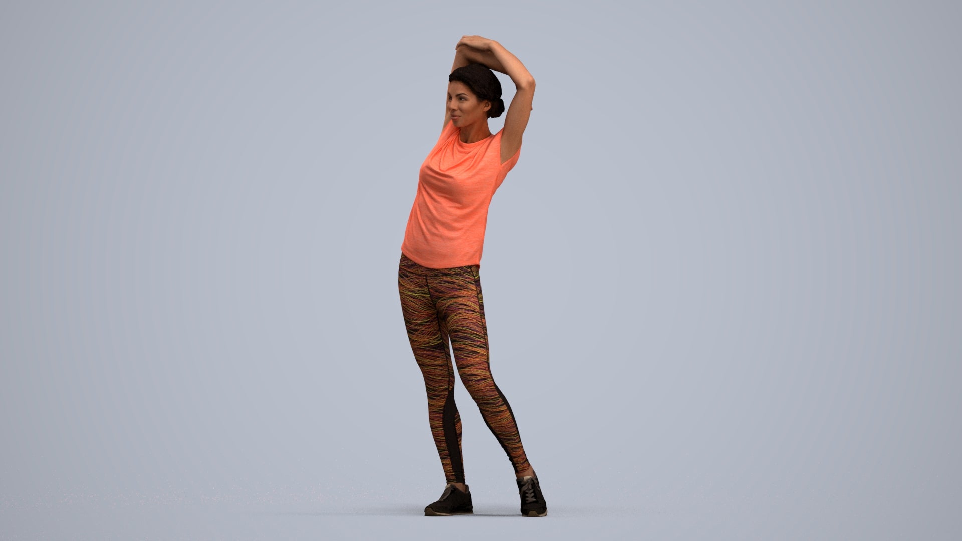 realistic 3D people woman sport, render-ready for V-Ray and Corona, FBX OBJ, standing pose render