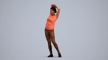 realistic 3D people woman sport, render-ready for V-Ray and Corona, FBX OBJ, standing pose render