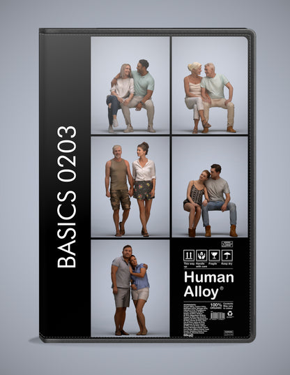 5 3D scanned people couple, photorealistic archviz pack for Enscape and SketchUp