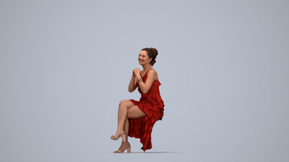 scanned 3D woman formal formalaffairs, photogrammetry people for Enscape and V-Ray, top-down view render