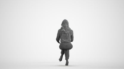 realistic 3D human woman business formalaffairs, archviz people FBX OBJ for Blender, wireframe front view