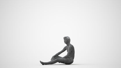 3D human model man pool, photogrammetry scanned person for archviz, square thumbnail
