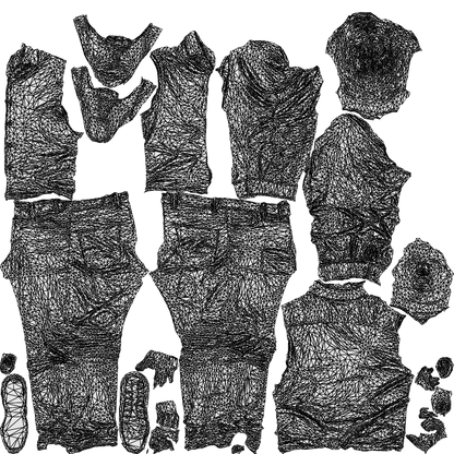 realistic 3D people man casual door, render-ready for V-Ray and Corona, FBX OBJ, wireframe top-down view