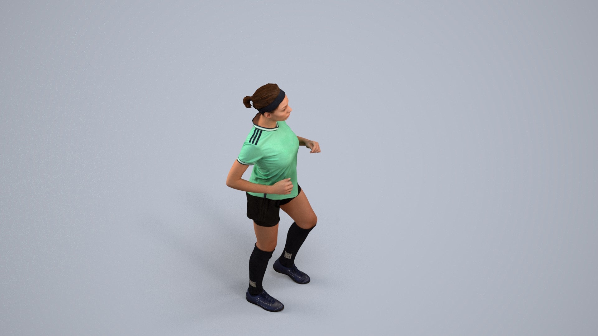scanned 3D woman sport, photogrammetry people for Enscape and V-Ray, back view render