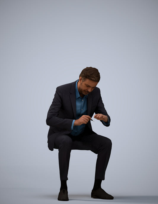 3D people model man business, scanned human for 3ds Max rendering