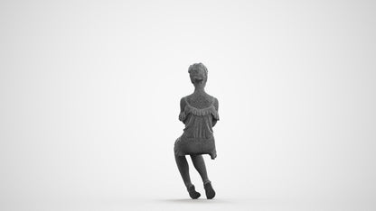 realistic 3D human girl casual kids, archviz people FBX OBJ for Blender, wireframe front view