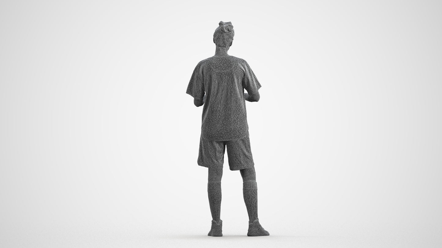 3D people model woman sport, scanned human for 3ds Max rendering, wireframe front view