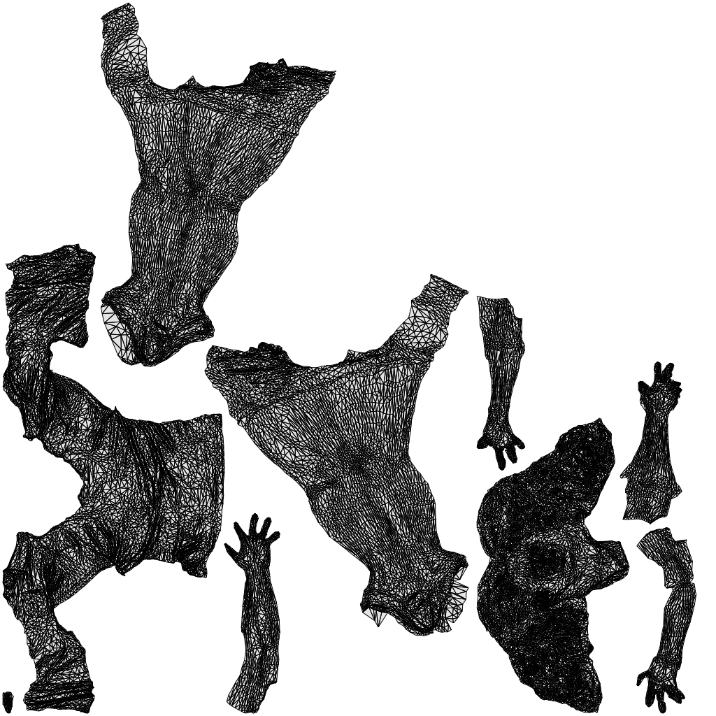 3D human model woman casual sitting, photogrammetry scanned person for archviz, wireframe top-down view
