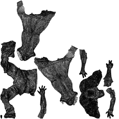 3D human model woman casual sitting, photogrammetry scanned person for archviz, wireframe top-down view