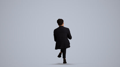 scanned 3D man business, photogrammetry people for Enscape and V-Ray, front view render
