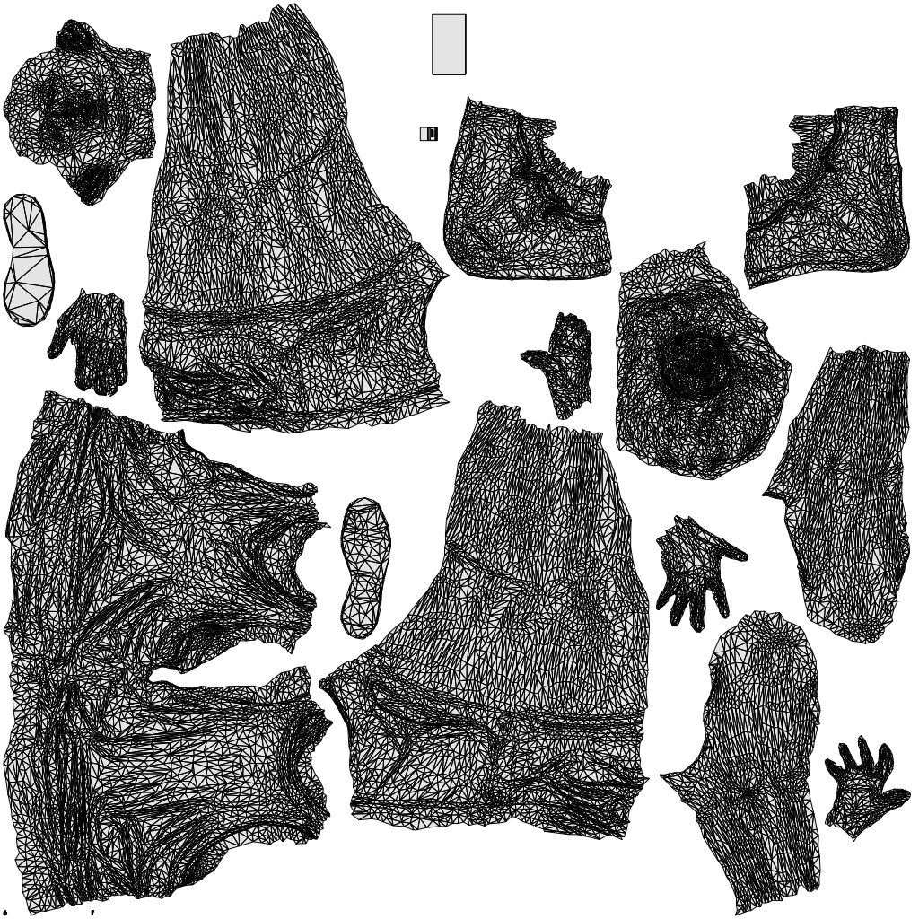 scanned 3D woman sport, photogrammetry people for Enscape and V-Ray, wireframe top-down view