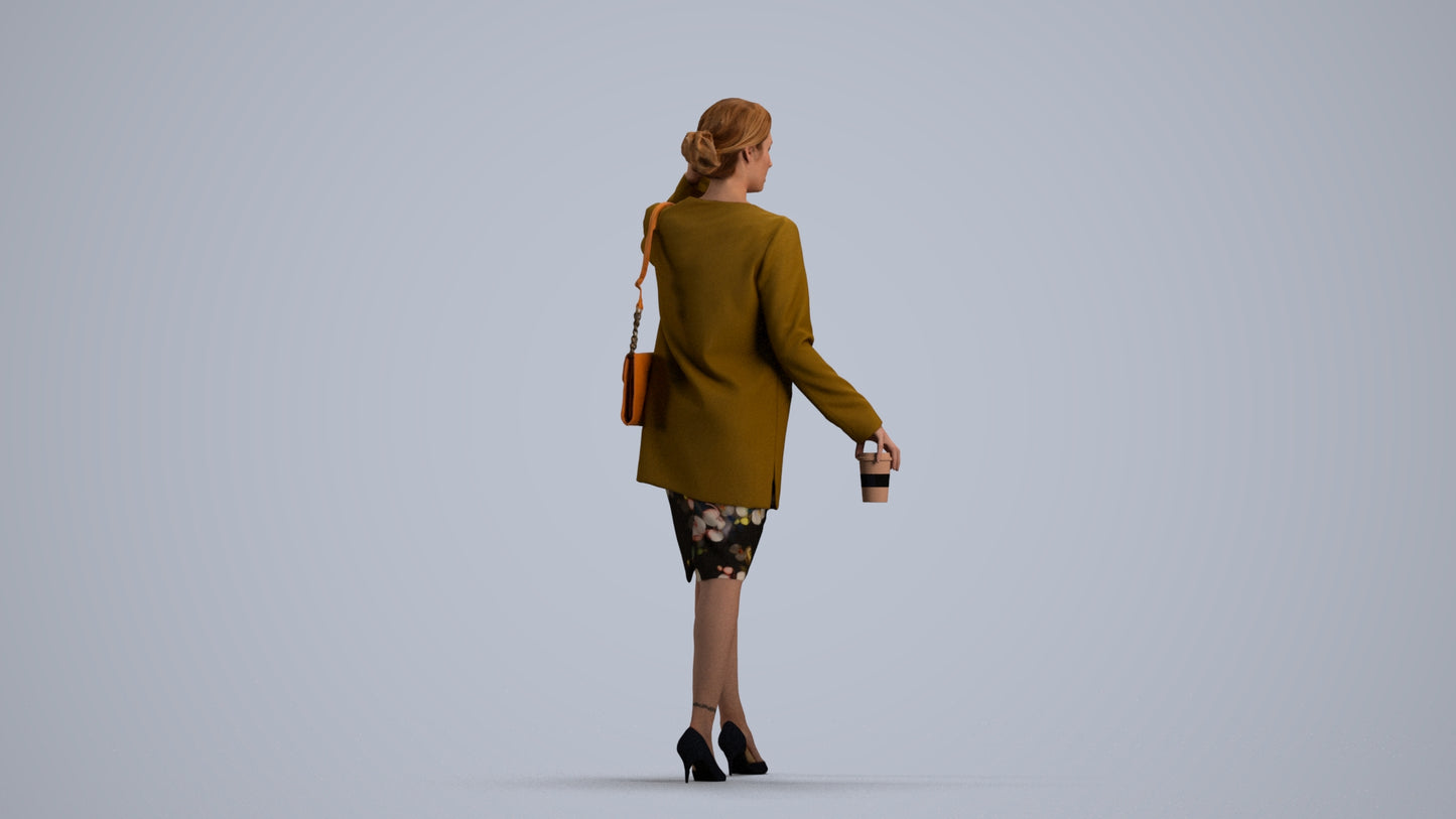 realistic 3D people woman casual couple, render-ready for V-Ray and Corona, FBX OBJ, front view render