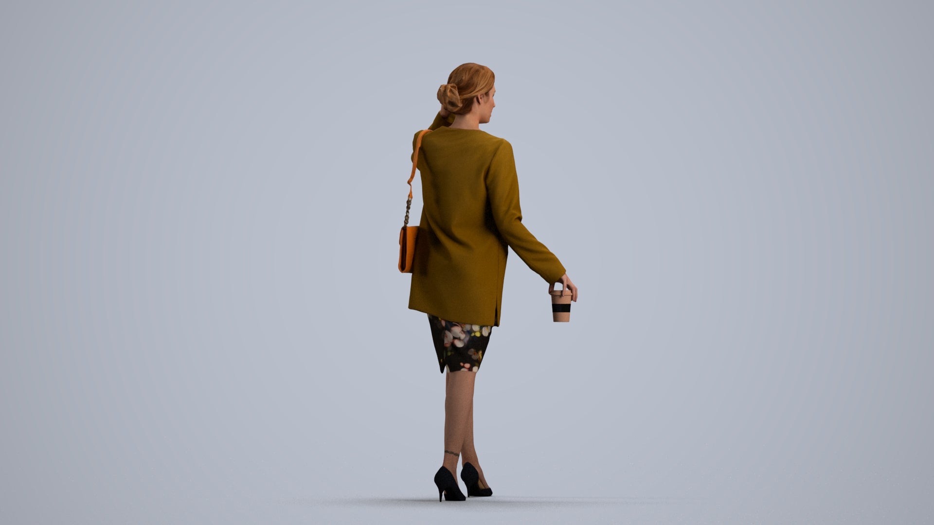 realistic 3D people woman casual couple, render-ready for V-Ray and Corona, FBX OBJ, front view render