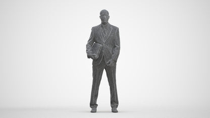scanned 3D man business, photogrammetry people for Enscape and V-Ray, three-quarter front view render
