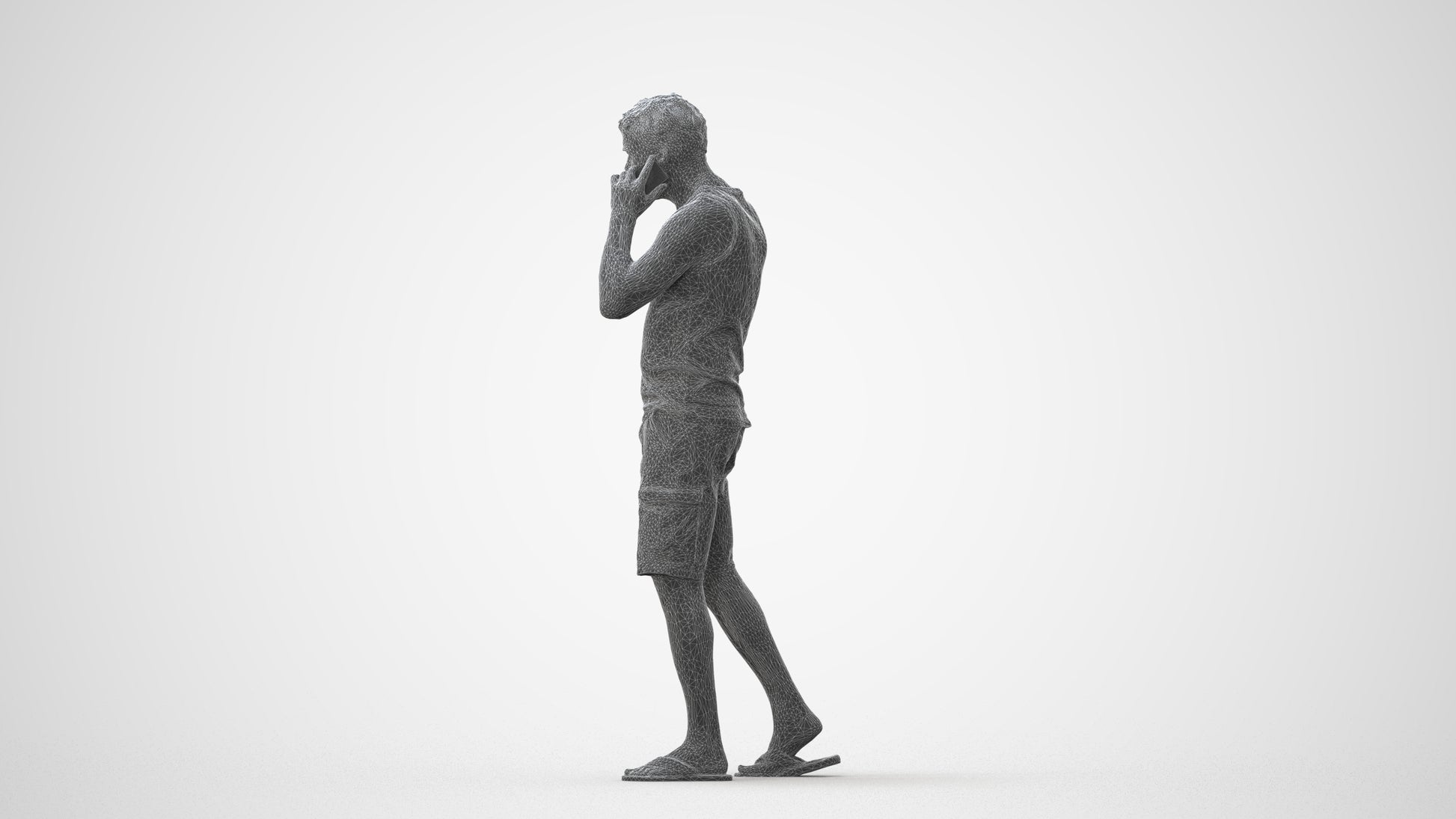 3D people model man casual walking, scanned human for 3ds Max rendering, square thumbnail