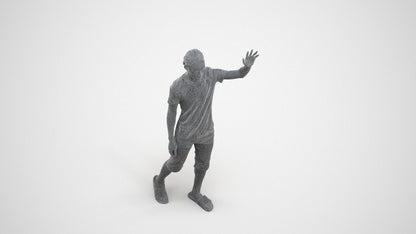 realistic 3D human boy casual kids, archviz people FBX OBJ for Blender, wireframe three-quarter view