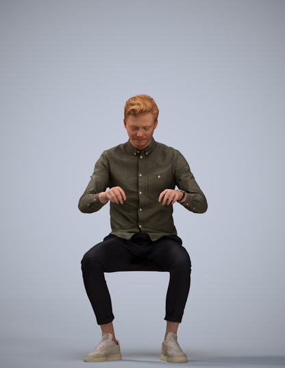 realistic 3D human man casual business, archviz people FBX OBJ for Blender