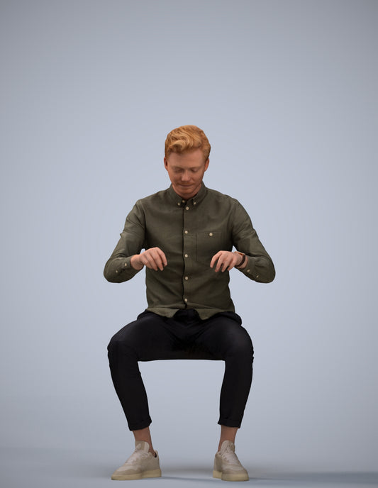 realistic 3D human man casual business, archviz people FBX OBJ for Blender