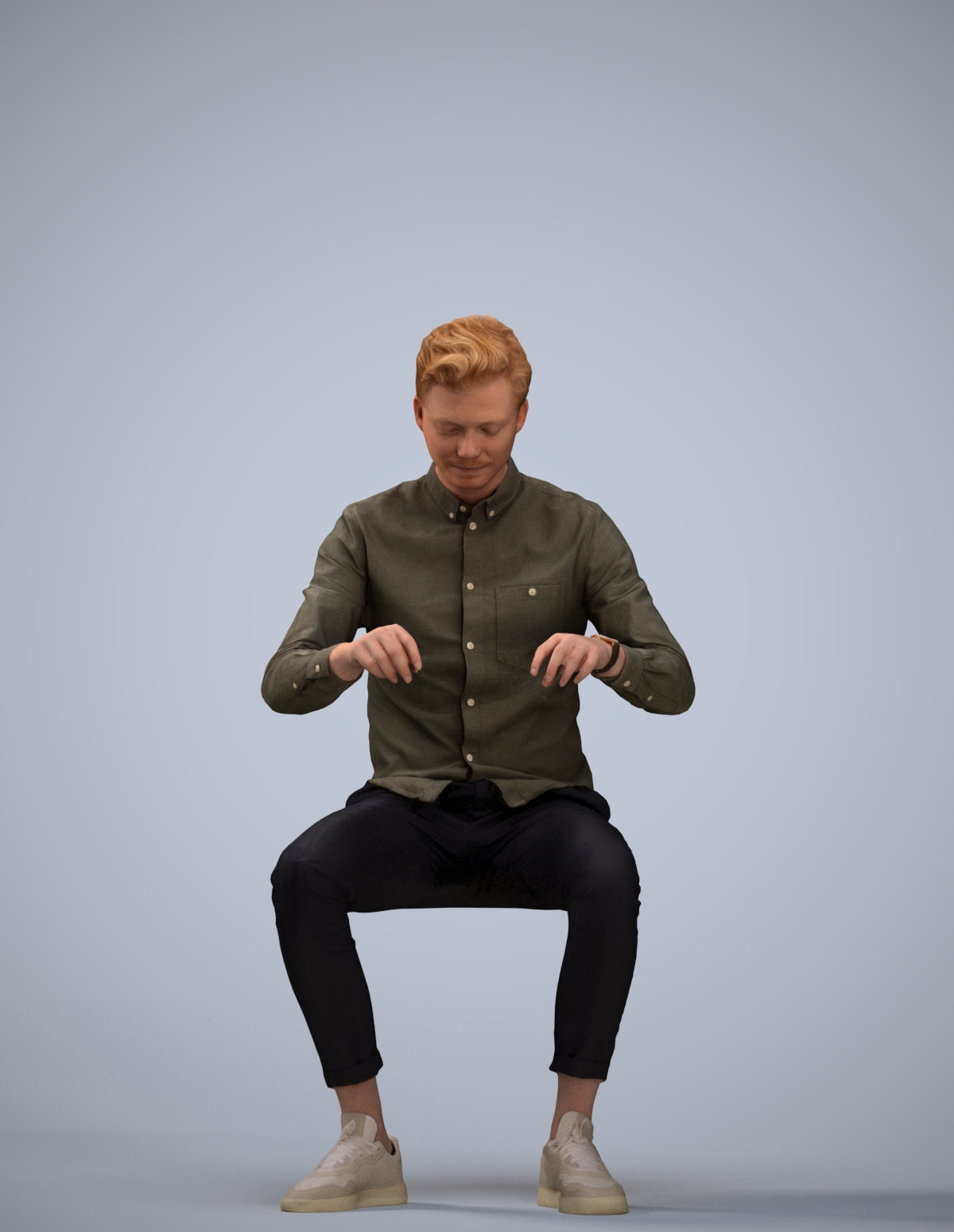 realistic 3D human man casual business, archviz people FBX OBJ for Blender