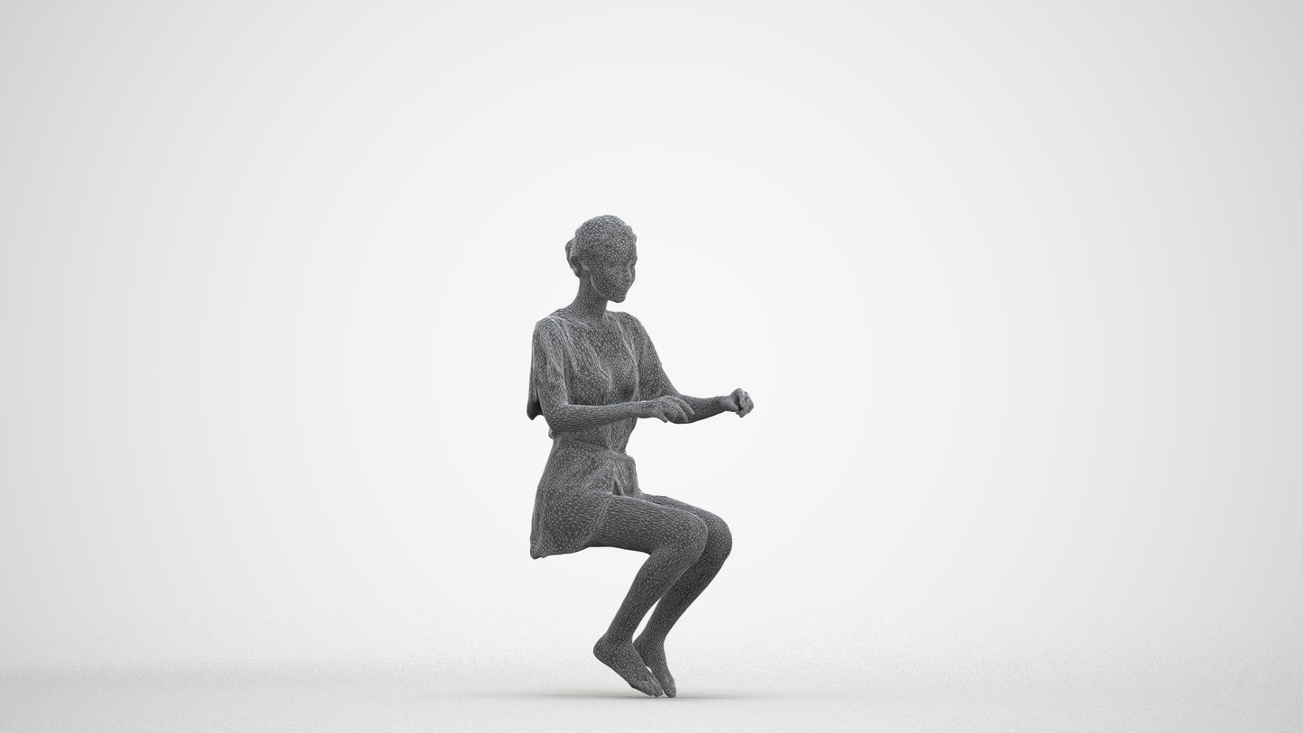 photogrammetry 3D woman bathroom, realistic human model archviz FBX, three-quarter front view render