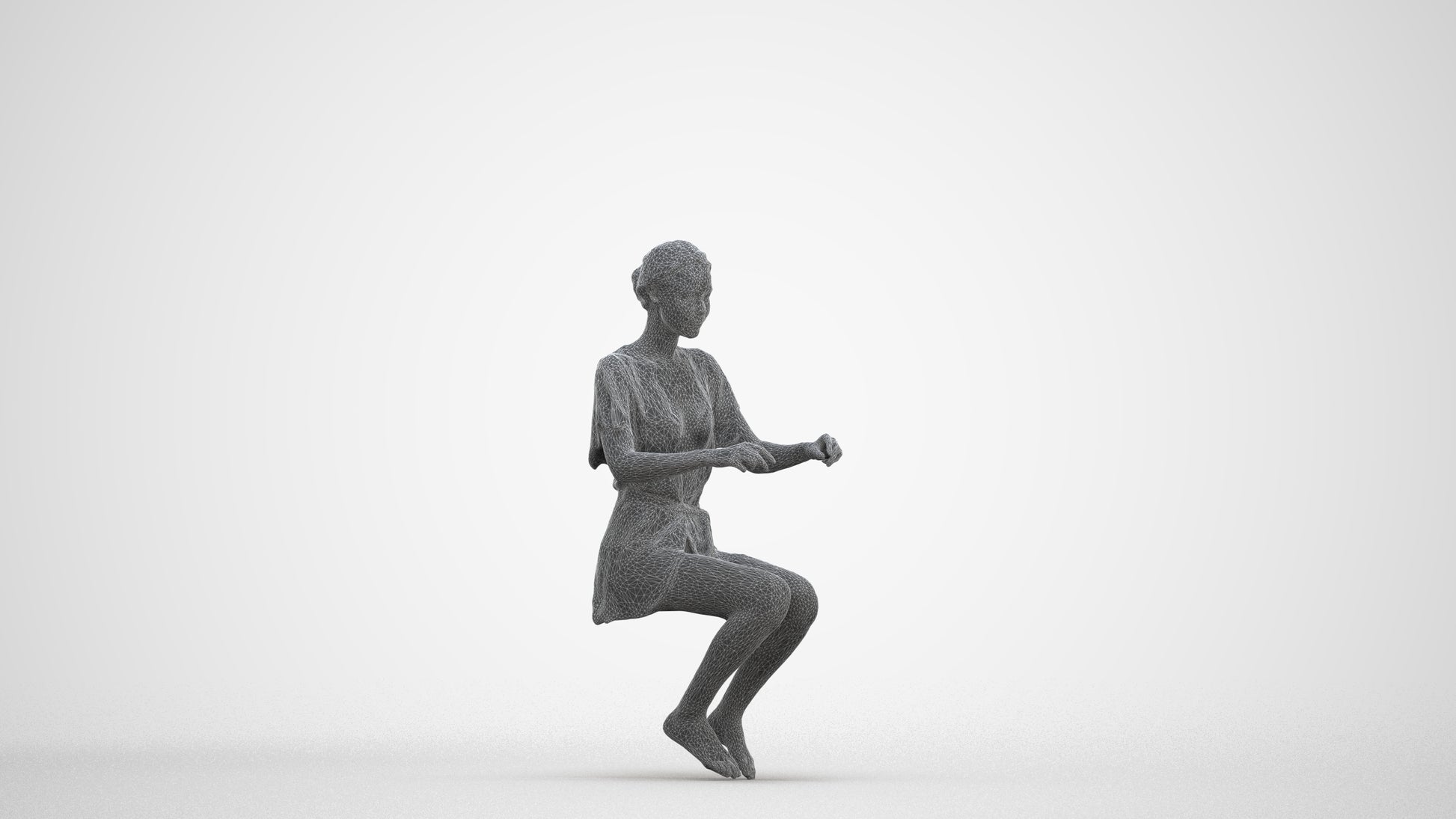 photogrammetry 3D woman bathroom, realistic human model archviz FBX, three-quarter front view render