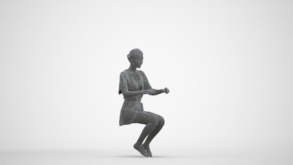 photogrammetry 3D woman bathroom, realistic human model archviz FBX, three-quarter front view render
