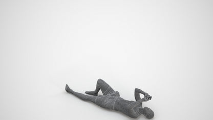 scanned 3D man pool, photogrammetry people for Enscape and V-Ray, wireframe three-quarter view