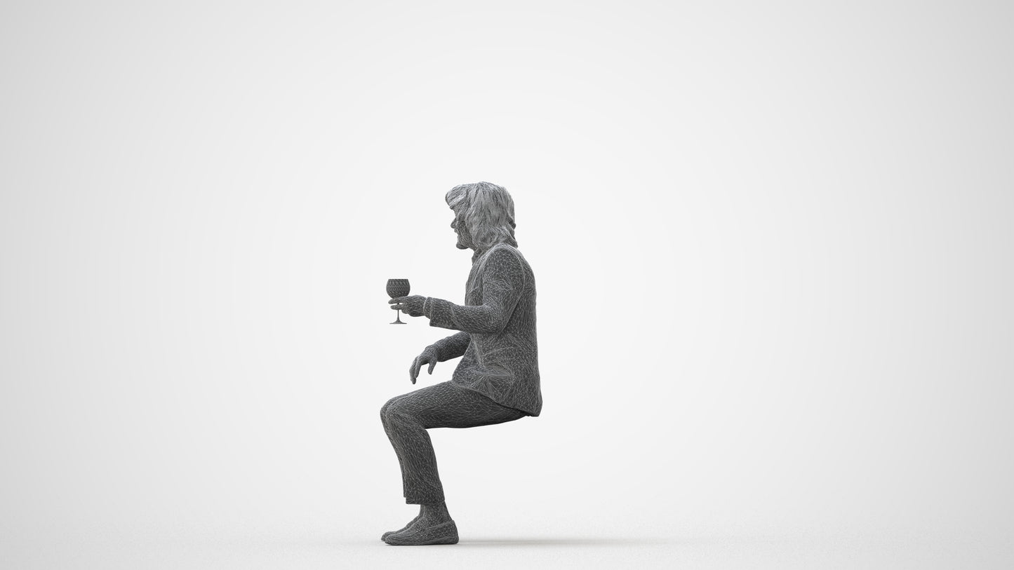 scanned 3D man business, photogrammetry people for Enscape and V-Ray, square thumbnail