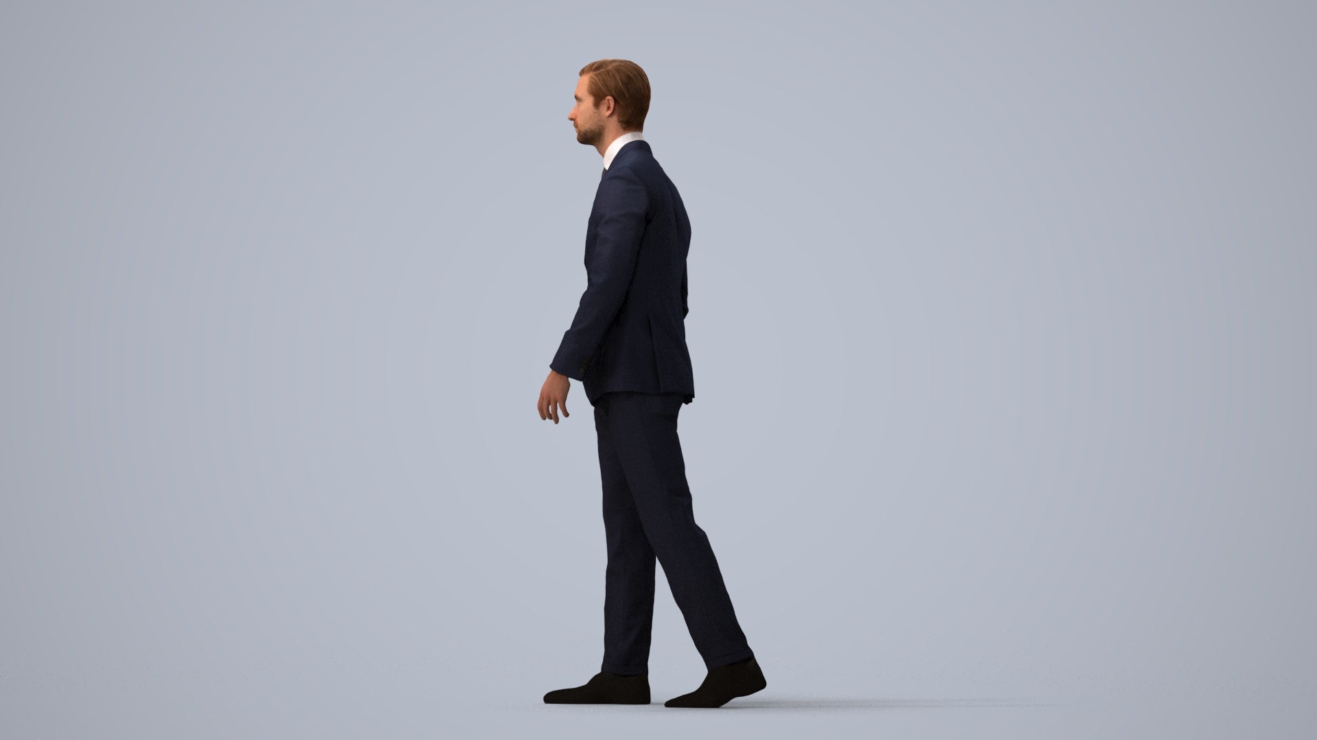 scanned 3D man business, photogrammetry people for Enscape and V-Ray, three-quarter view render