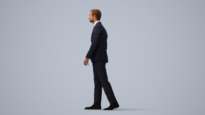 scanned 3D man business, photogrammetry people for Enscape and V-Ray, three-quarter view render