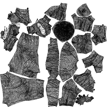 photogrammetry 3D man casual standing, realistic human model archviz FBX, wireframe top-down view
