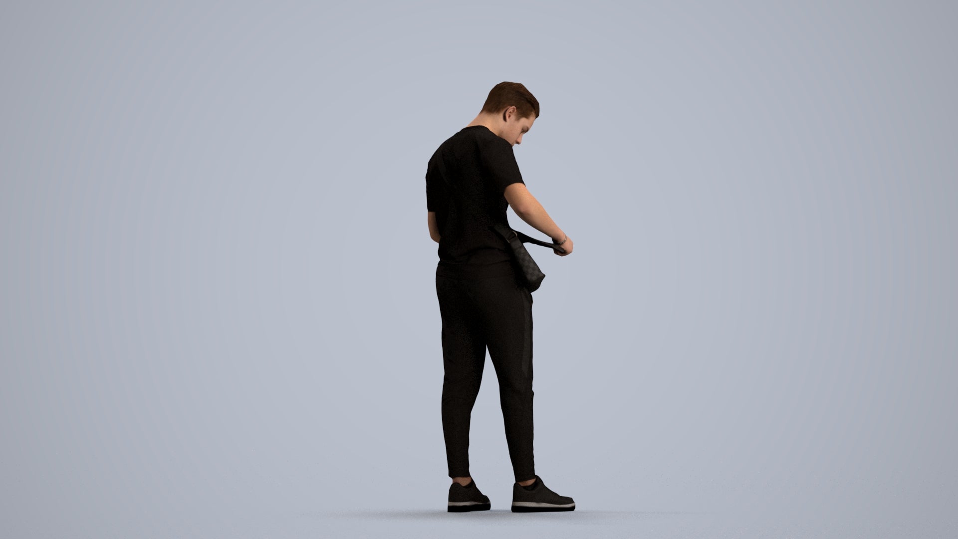 realistic 3D human boy casual kids, archviz people FBX OBJ for Blender, front view render