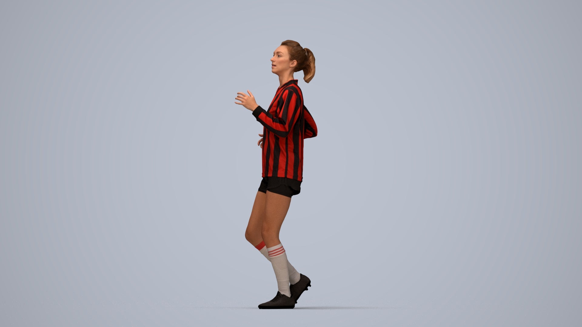 realistic 3D people woman sport, render-ready for V-Ray and Corona, FBX OBJ, top-down view render