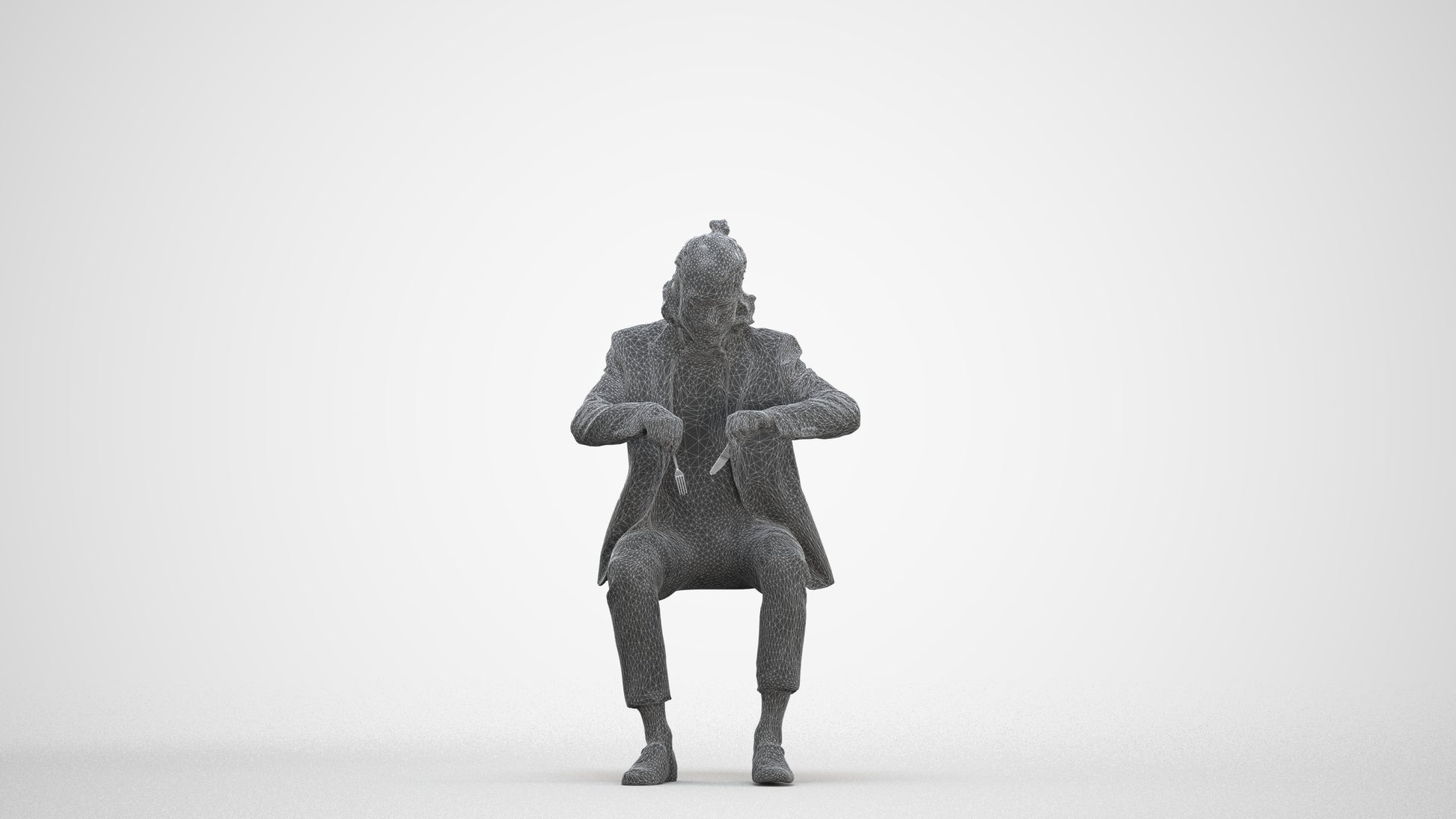 3D scanned man formalaffairs casual, photorealistic archviz people for Enscape and SketchUp, three-quarter front view render