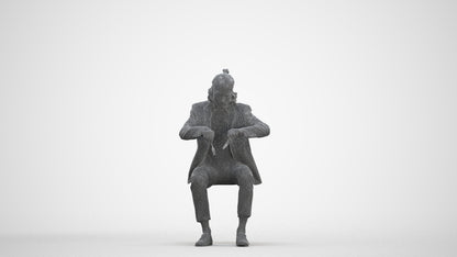 3D scanned man formalaffairs casual, photorealistic archviz people for Enscape and SketchUp, three-quarter front view render